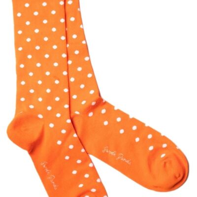 Orange Polka Dot Bamboo Socks (3 pairs)