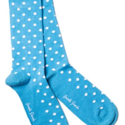 Sky Blue Polka Dot Bamboo Socks (3 pairs)