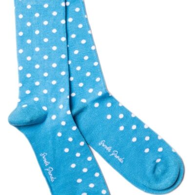 Sky Blue Polka Dot Bamboo Socks (3 pairs)