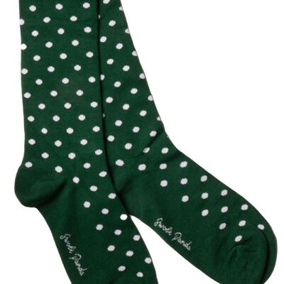 Dark Green Polka Dot Bamboo Socks (3 pairs)