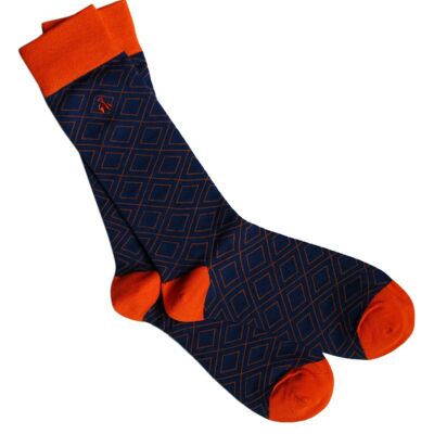 Orange Diamond Bamboo Socks (3 Pairs)