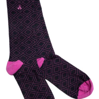Pink Diamond Bamboo Socks (3 Pairs)