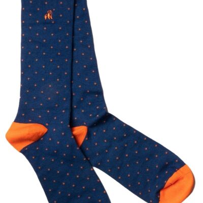 Spotted Orange Bamboo Socks (Comfort Cuff) - 3 pairs