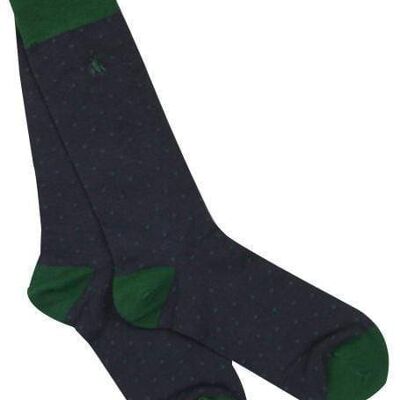 Spotted Navy Bamboo Socks (Comfort Cuff) - 3 pairs