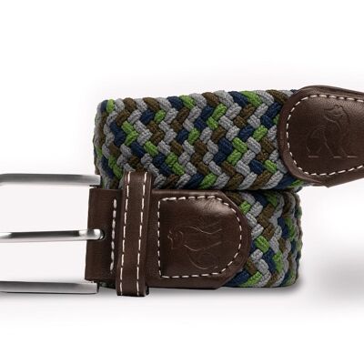 Woven Belt - Green / Blue Zigzag