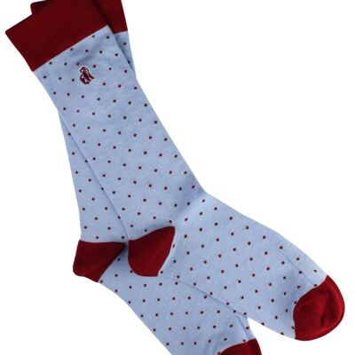 Spotted Pale Blue Bamboo Socks (3 pairs)