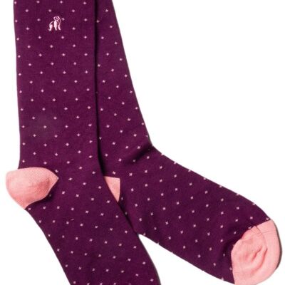 Spotted Purple Bamboo Socks (3 pairs)