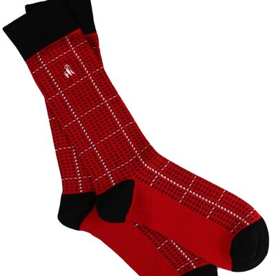 Red and Black Check Bamboo Socks (3 pairs)