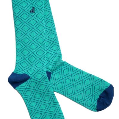 Green Diamond Bamboo Socks (3 pairs)