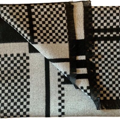 Black and White Block Bamboo Scarf