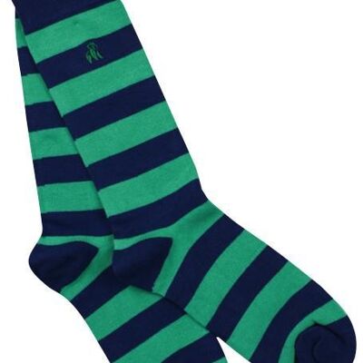 Lime Green Striped Bamboo Socks (3 pairs)