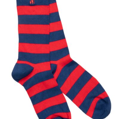Classic Red Striped Bamboo Socks (3 pairs)