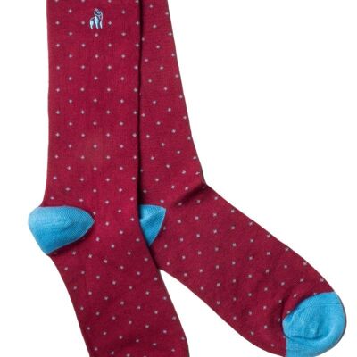 Spotted Burgundy Bamboo Socks (3 pairs)
