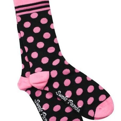 Black and Pink Polka Dot Bamboo Socks (3 pairs)