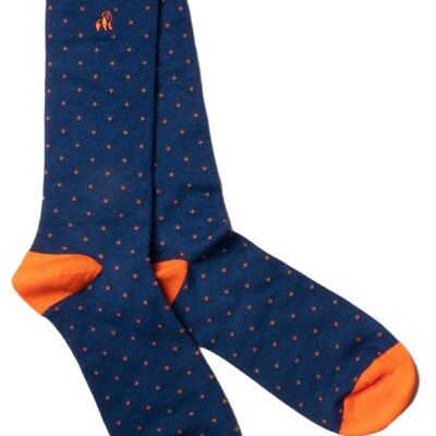 Spotted Orange Bamboo Socks S (3 pairs)