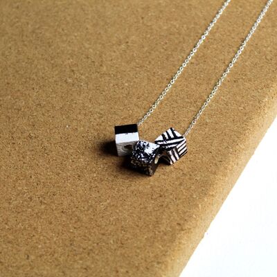 3 mini cubes necklace assorted - 3 ,