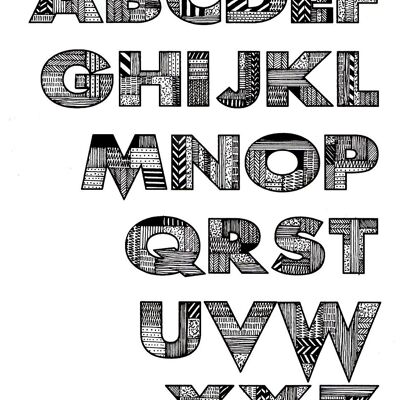 A-z typography art print - upper case a-z ,