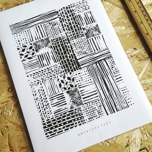 ARCHITECTURE | Linocut Print , A4