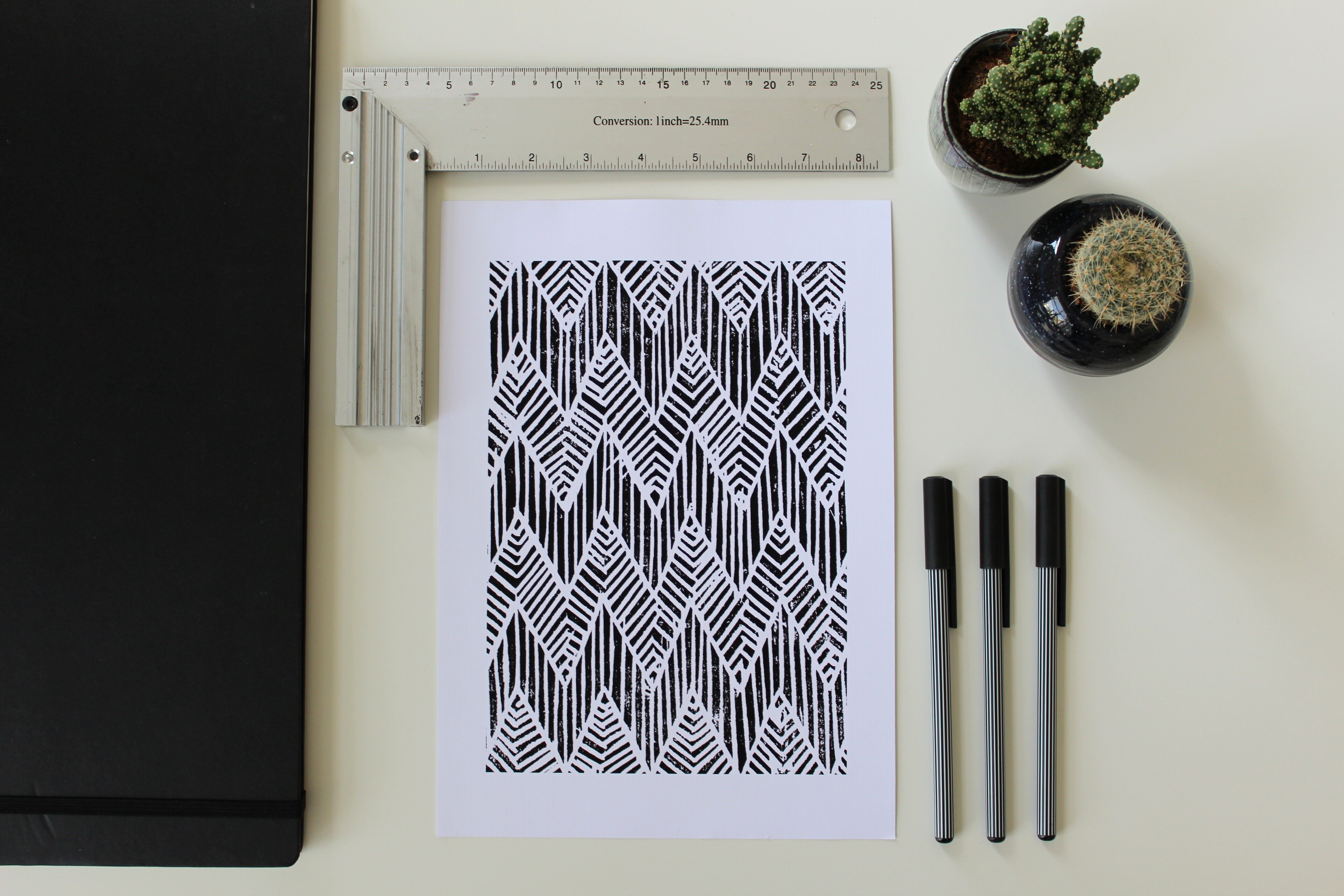 CHEVRON | Linoldruck,