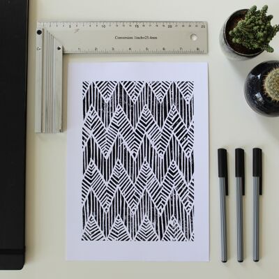 CHEVRON | Impresión en linóleo,