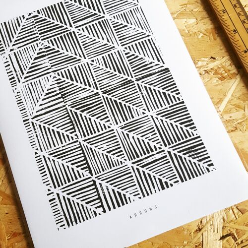 ARROWS | Linocut Print , A3