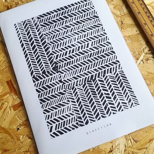 DIRECTION | Linocut Print , A4