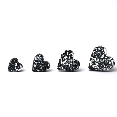 HEART EARRINGS ASSORTED SIZES , S 8mm