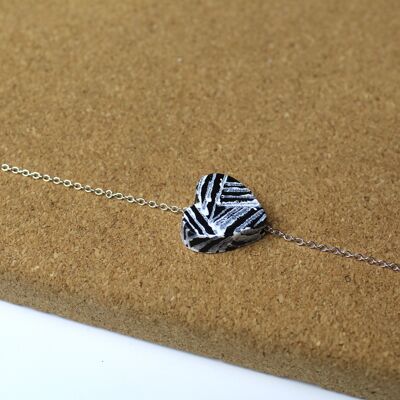 Heart necklace assorted - dashes black ,