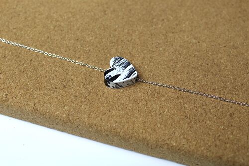 Heart necklace assorted - feather ,