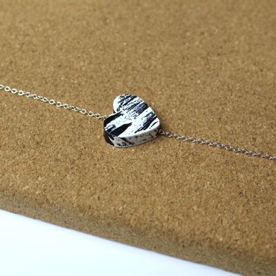 Heart necklace assorted - feather ,