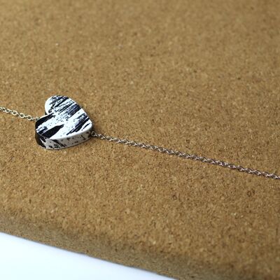 Heart necklace assorted - feather ,