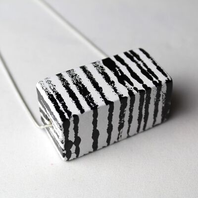 Cuboid  horizontal large necklace - stripes ,