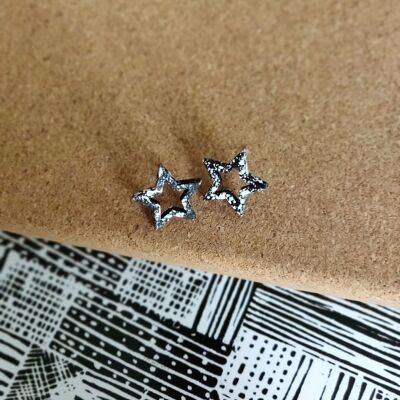 Outline star earrings ,