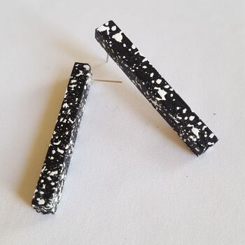 BOUCLES D'OREILLES RECTANGLES - Noir ,