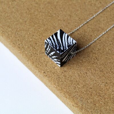 Small square necklace assorted - feather ,