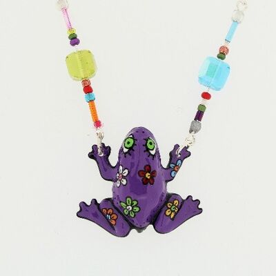 Purple M4 frog necklace