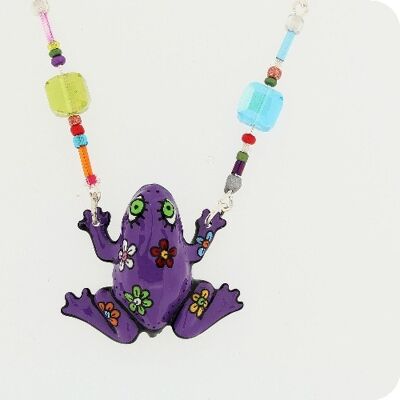 Purple M4 frog necklace