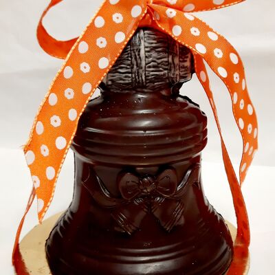 PÂQUES BIO - Grosse cloche en chocolat noir garnie 350g