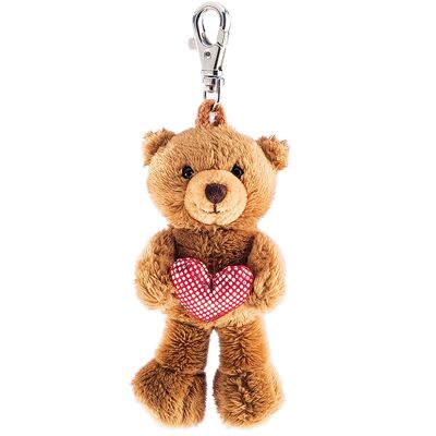 Plush keychain teddy with heart