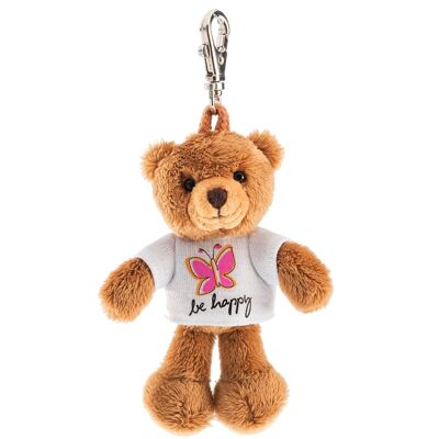 Plush keychain teddy "Be Happy"