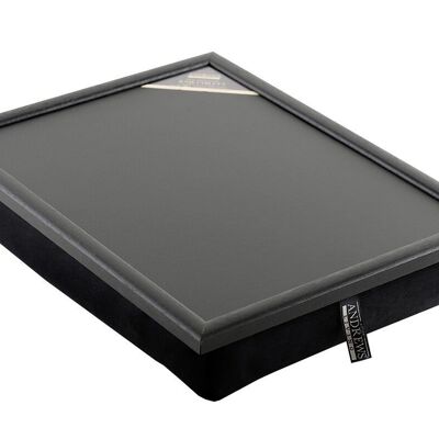 Vassoio portaoggetti con vassoio portacuscini per laptop nero uni