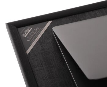 Plateau pour ordinateur portable avec coussin Plateau pour ordinateur portable tissu Uni noir/ OF noir/cadre couleur chêne 7