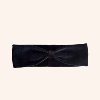 Bandeau noir en velours de coton bio Maca 2