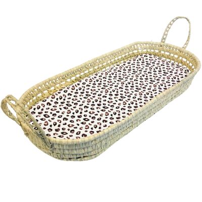 Cesta cambiador de mimbre Jersey leopardo