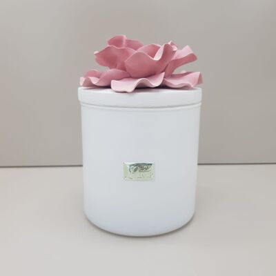 Round Box With Pink Camelia-Container