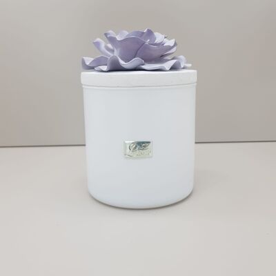 Round Box With Violet Camelia-Container