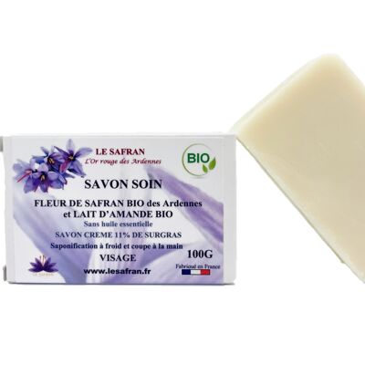 Organic Face Care Soaps Saffron Flowers and Almond Milk