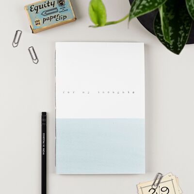 For My Thoughts - Grey handmade recycled notebook