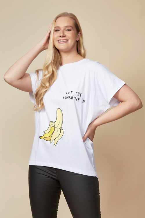 Oversized Banana T-Shirt in White One Size