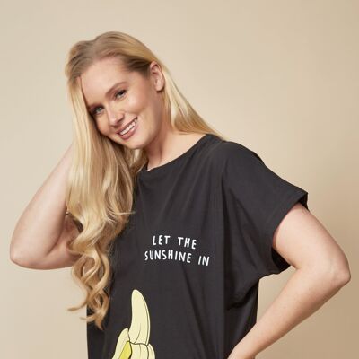 T-shirt oversize Banana in nero taglia unica